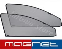 Cadillac CTS (2007-н.в.) комплект бескрепёжныx защитных экранов Chiko magnet, передние боковые (Стандарт)