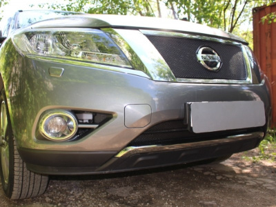 Nissan Pathfinder (14–) Защита радиатора Premium, чёрная, низ
