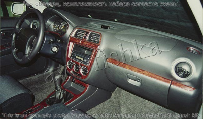 Декоративные накладки салона Subaru Impreza/WRX 2002-2004 Механическая коробка передач, ручной AC Control