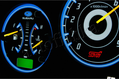 Subaru Impreza 2000-2007 светодиодные шкалы (циферблаты) на панель приборов - дизайн 1